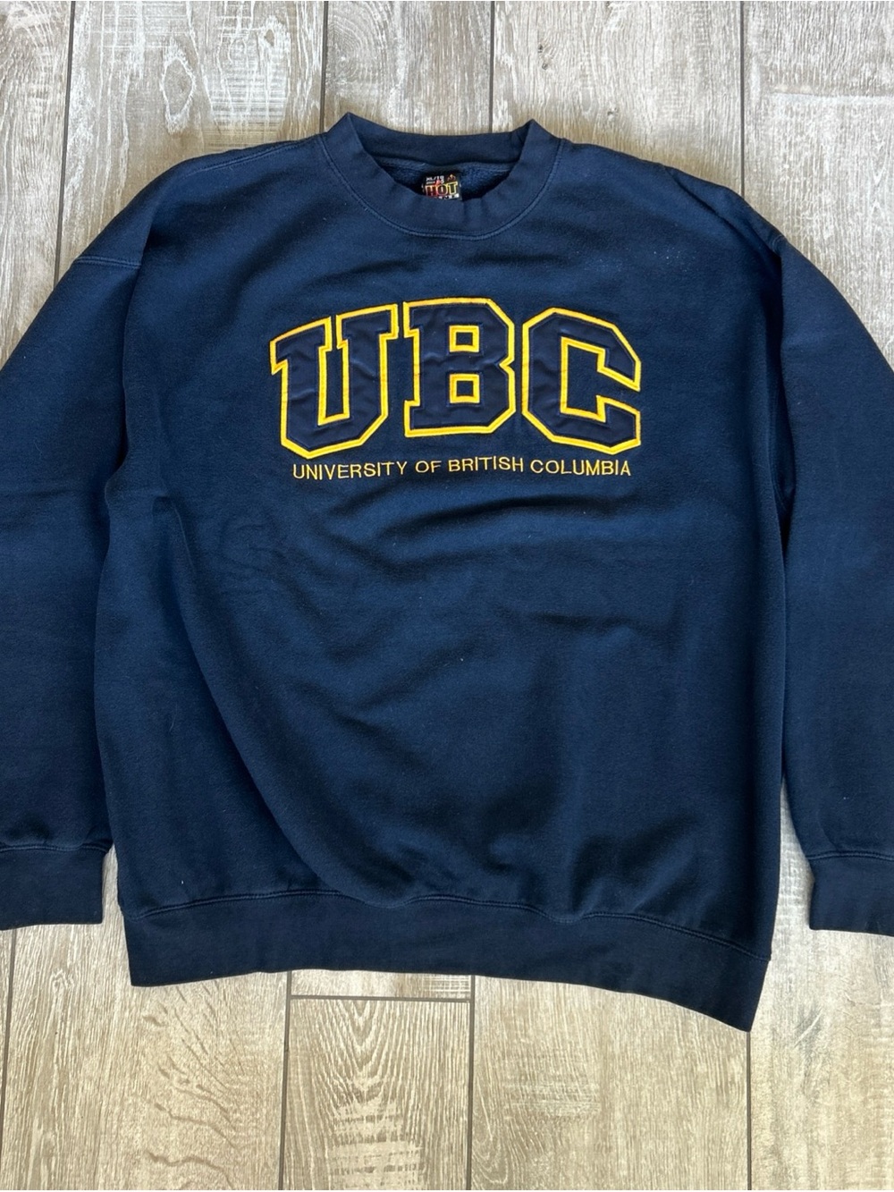 UBC Navy Blue Crewneck Sweatshirt with Yellow Logo Size XL